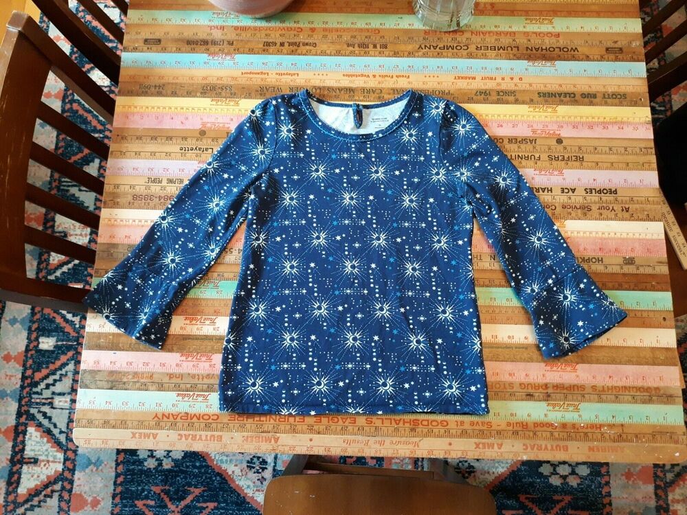 GARNET HILL Green Kids 14 16 Long Sleeve XL Youth Sun Moon 100% ORGANIC Cotton